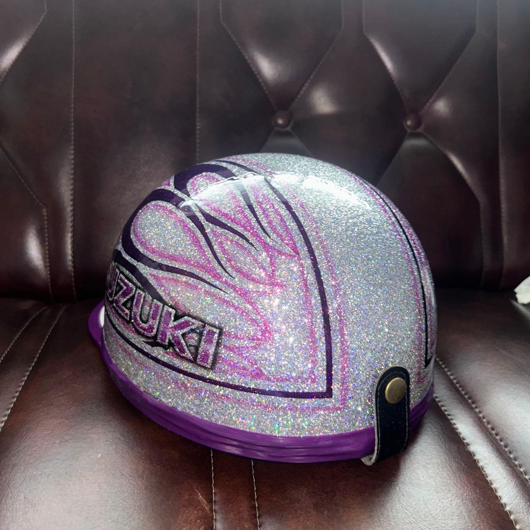 7色ラメ　スズキロゴ　ファイヤーパターン　ぼかし　カスタムコルク半　三つボタン