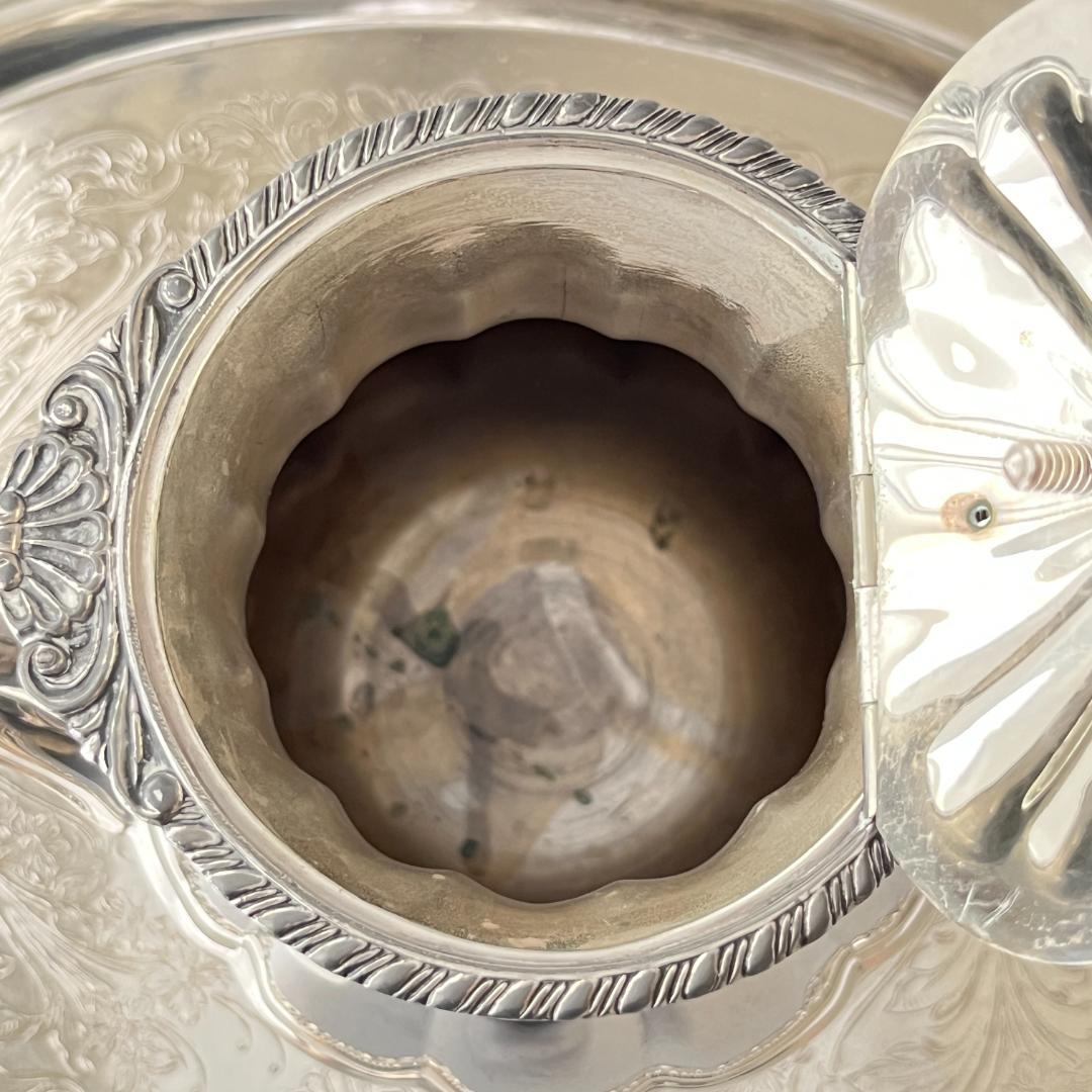 【Old English】メロンフォルムのコーヒーポット【シルバープレート】