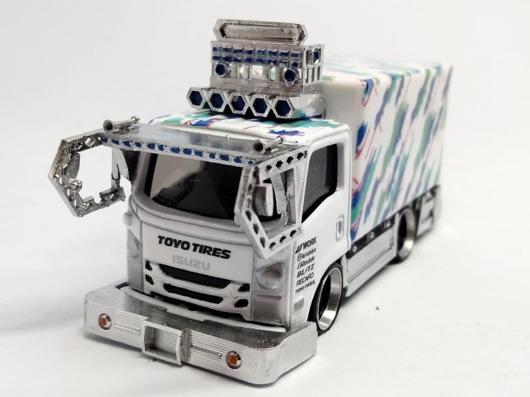 トミカ改造 デコトラ HKS仕様 ☆自作アルミリム ☆深リム ホットウィール