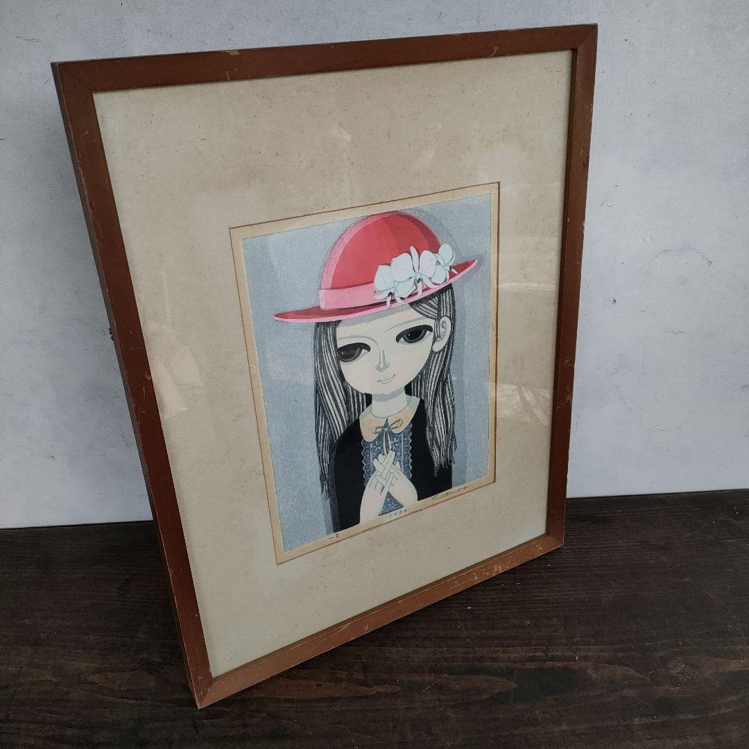 【真作】池田修三 一月 1982年 直筆サイン 木版画 日焼けあり 45×35