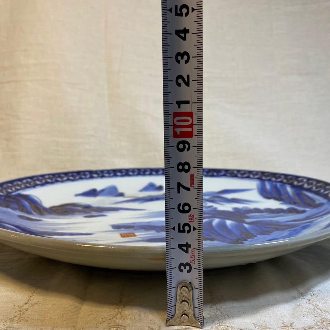 伊万里　古伊万里　大皿　皿　染付　山水文　金彩