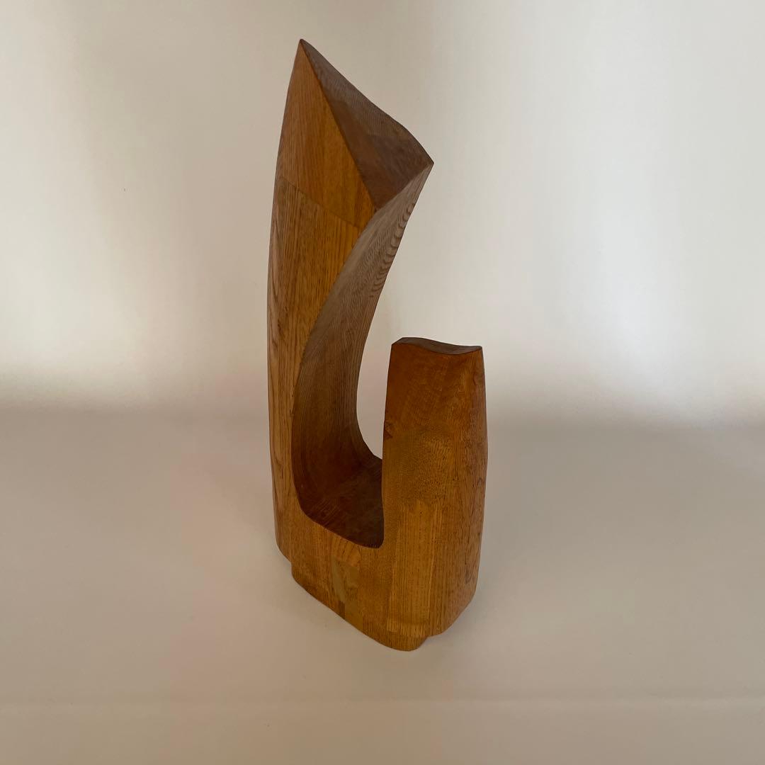 在名 作家もの 抽象彫刻 アブストラクト ウッド スカルプチャー ②