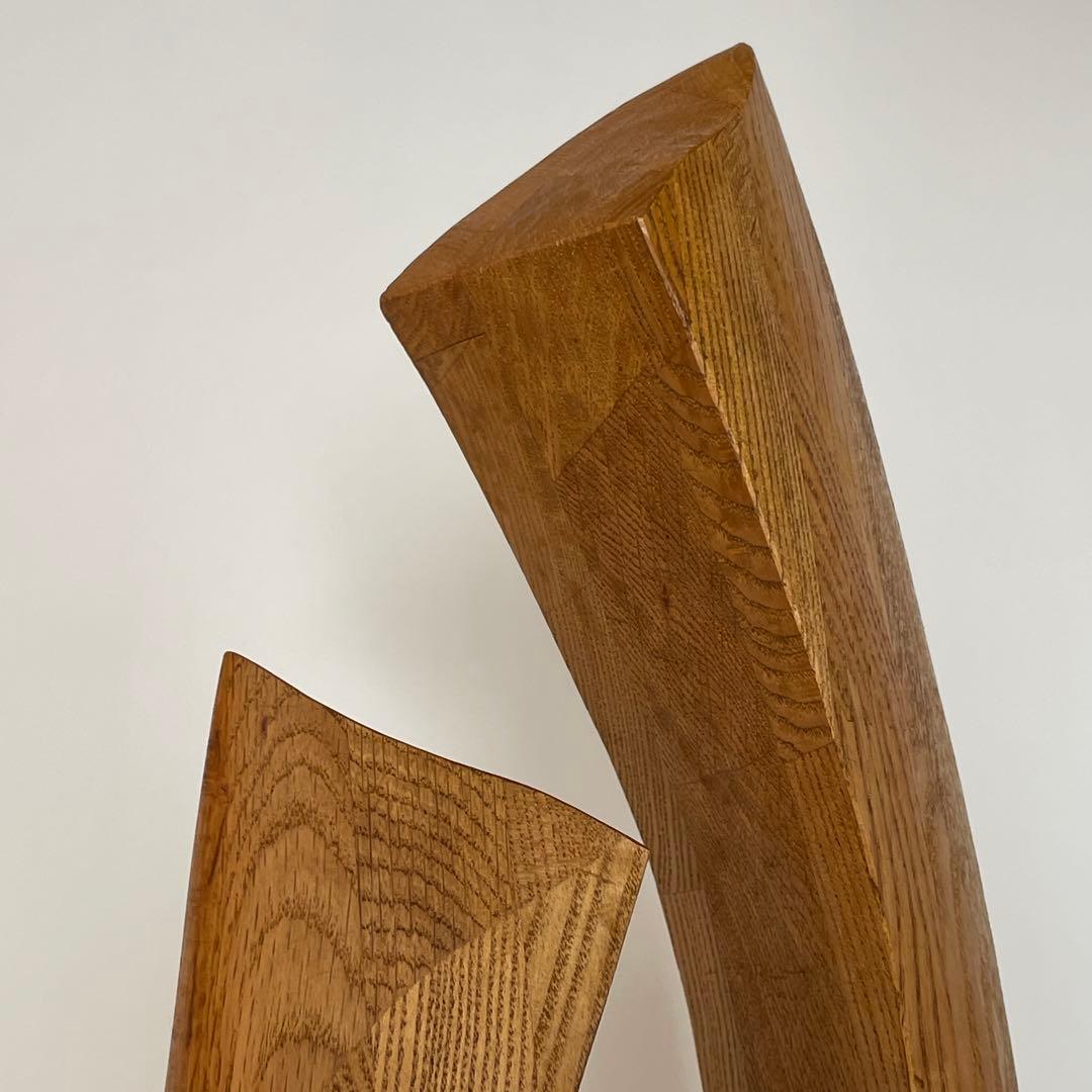 在名 作家もの 抽象彫刻 アブストラクト ウッド スカルプチャー ②