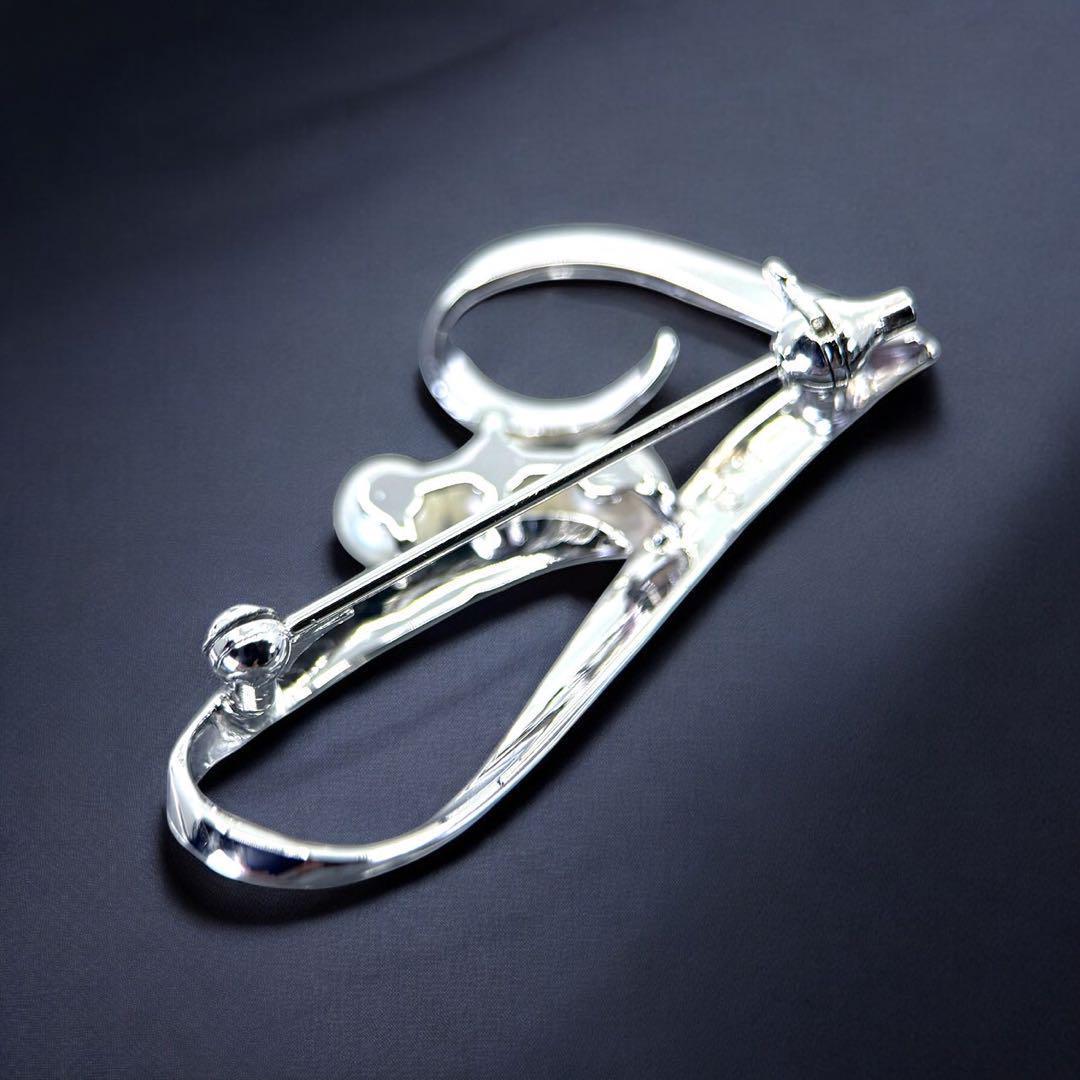 【未使用保管品】ミキモト　アコヤ　本真珠　ブローチ　コサージュ　シルバー