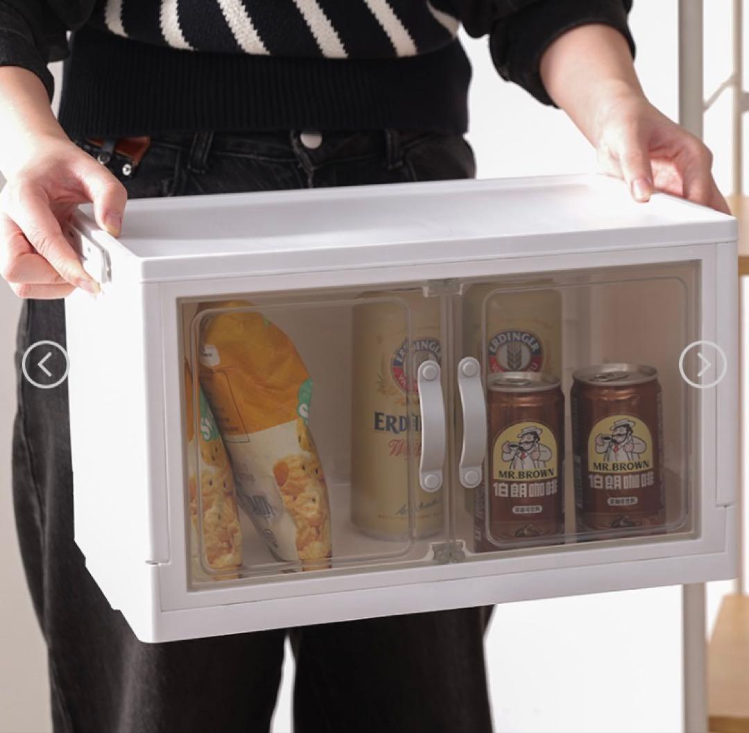 ジョイントできる扉付折りたたみ収納ケース 大 8個セット