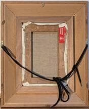 【真作】絵画　油彩SM　紫のパンジー　鉢植え花の静物画　Y190