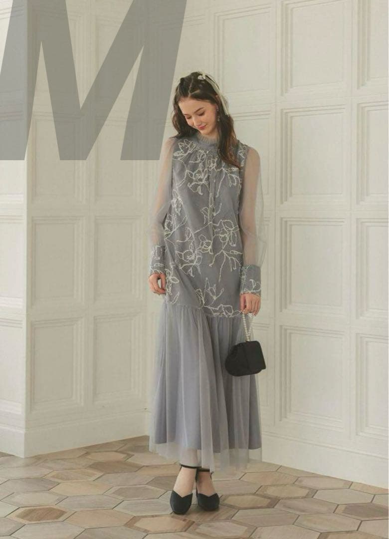 8★新品タグ付き★ドリードール　フェザーフラワーチュールドレス　M