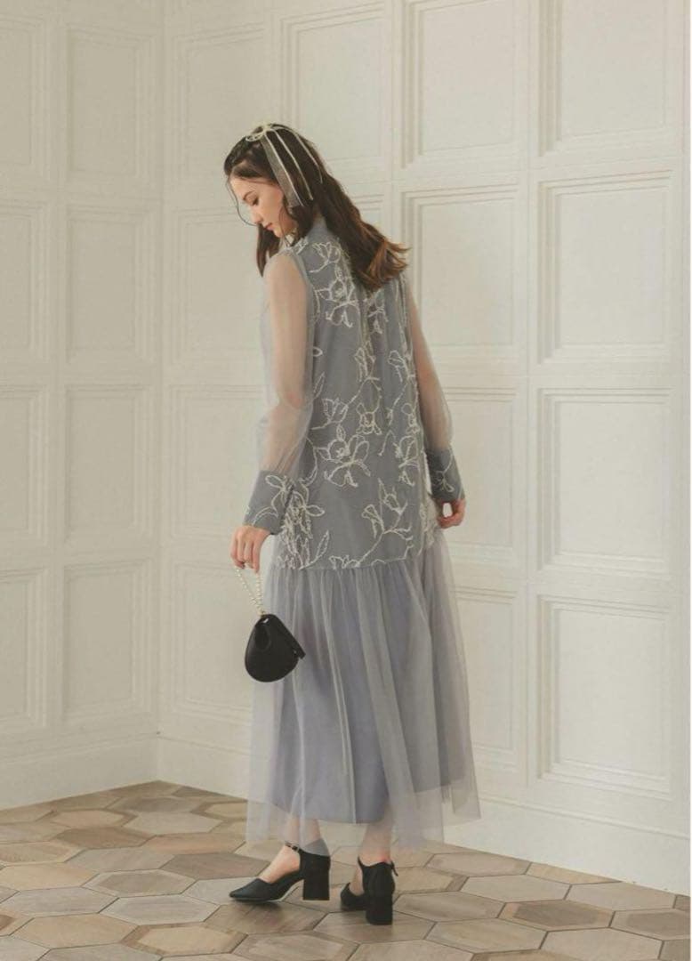 8★新品タグ付き★ドリードール　フェザーフラワーチュールドレス　M