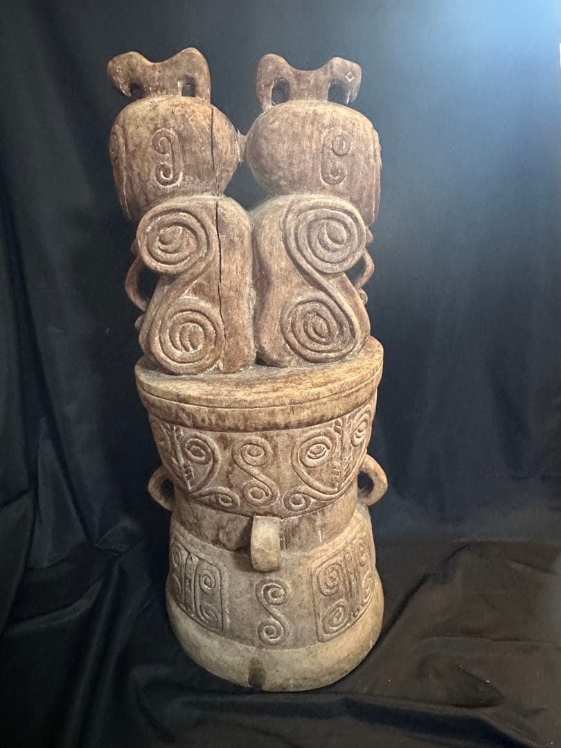 アフリカ 木彫り置物 77cm プリミティブ/ アンティーク