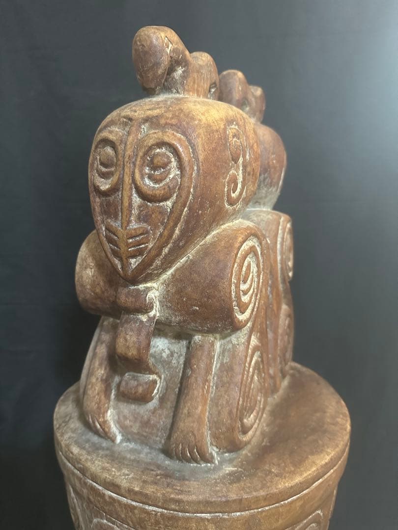 アフリカ 木彫り置物 77cm プリミティブ/ アンティーク