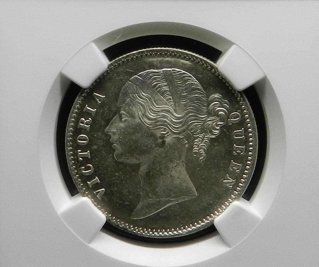1840 (B＆C) イギリス領 インド 銀貨 NGC MS62 ビクトリア女王