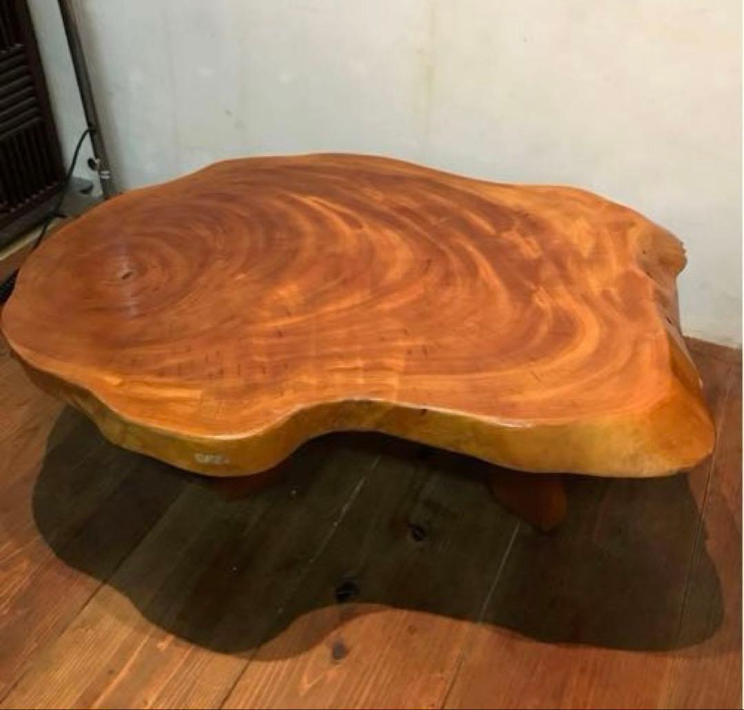 美品　木製　一枚板　座卓　ローテーブル　大きすぎず使いやすい程良いサイズ　重厚感