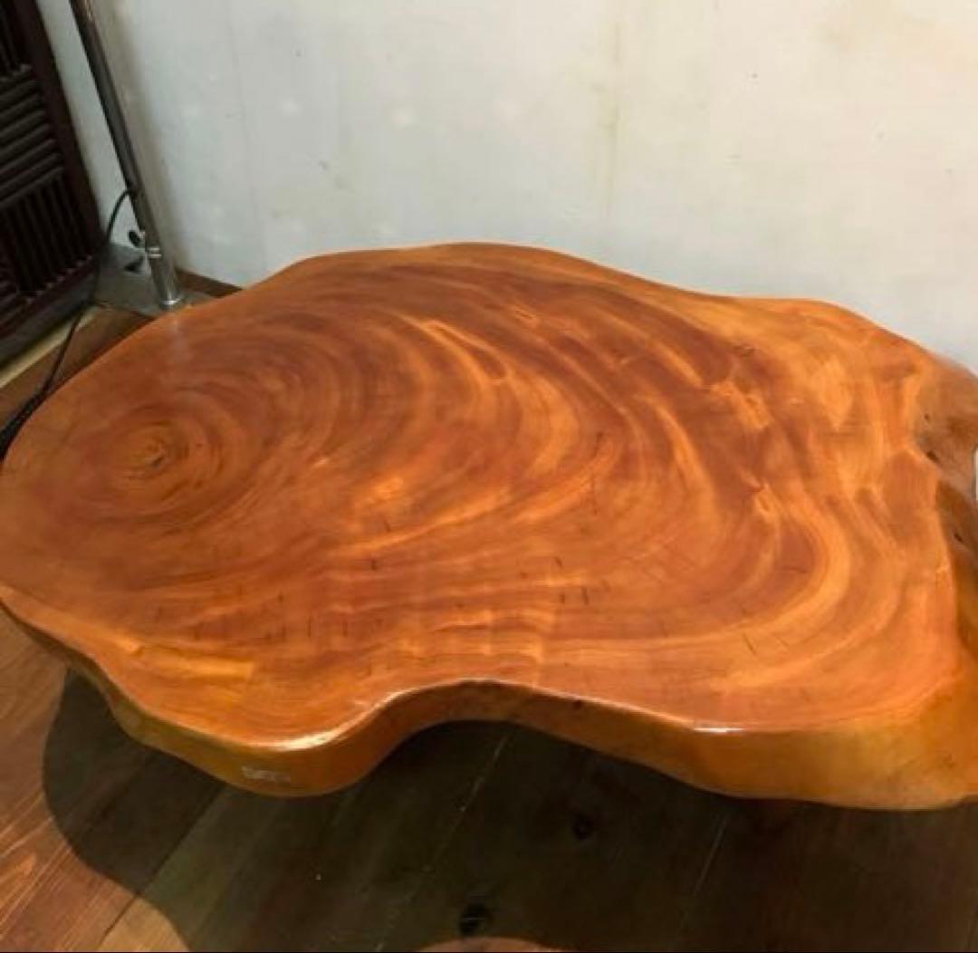 美品　木製　一枚板　座卓　ローテーブル　大きすぎず使いやすい程良いサイズ　重厚感