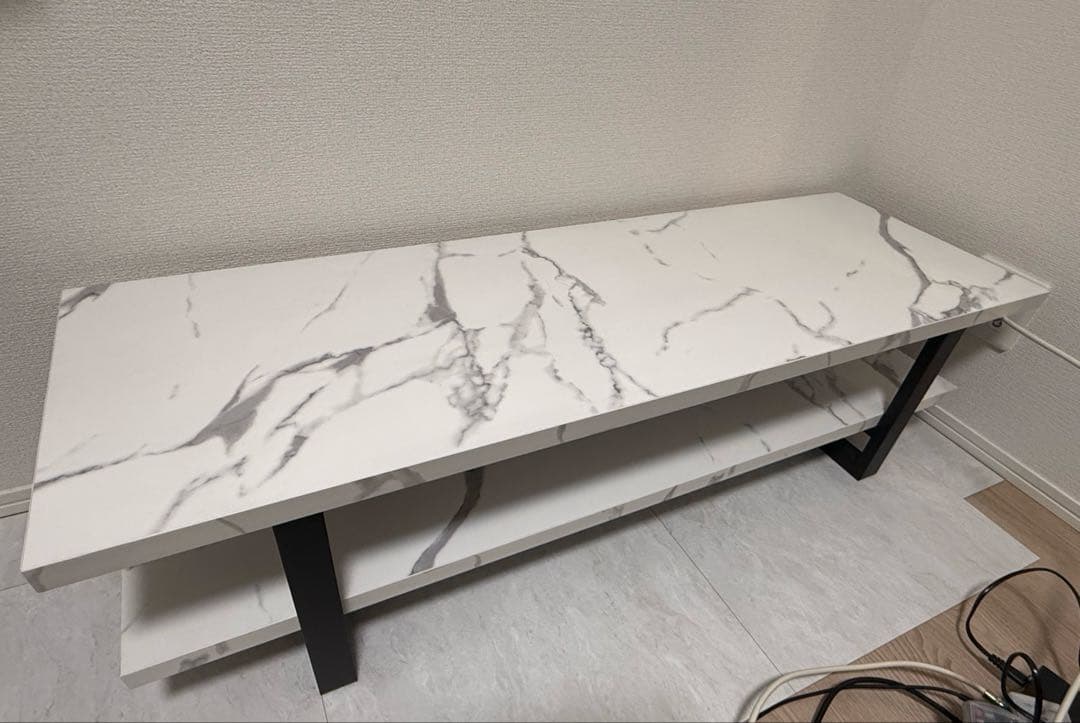 2*c様 【完成形】テレビ台　ローボード　大理石調　120cm