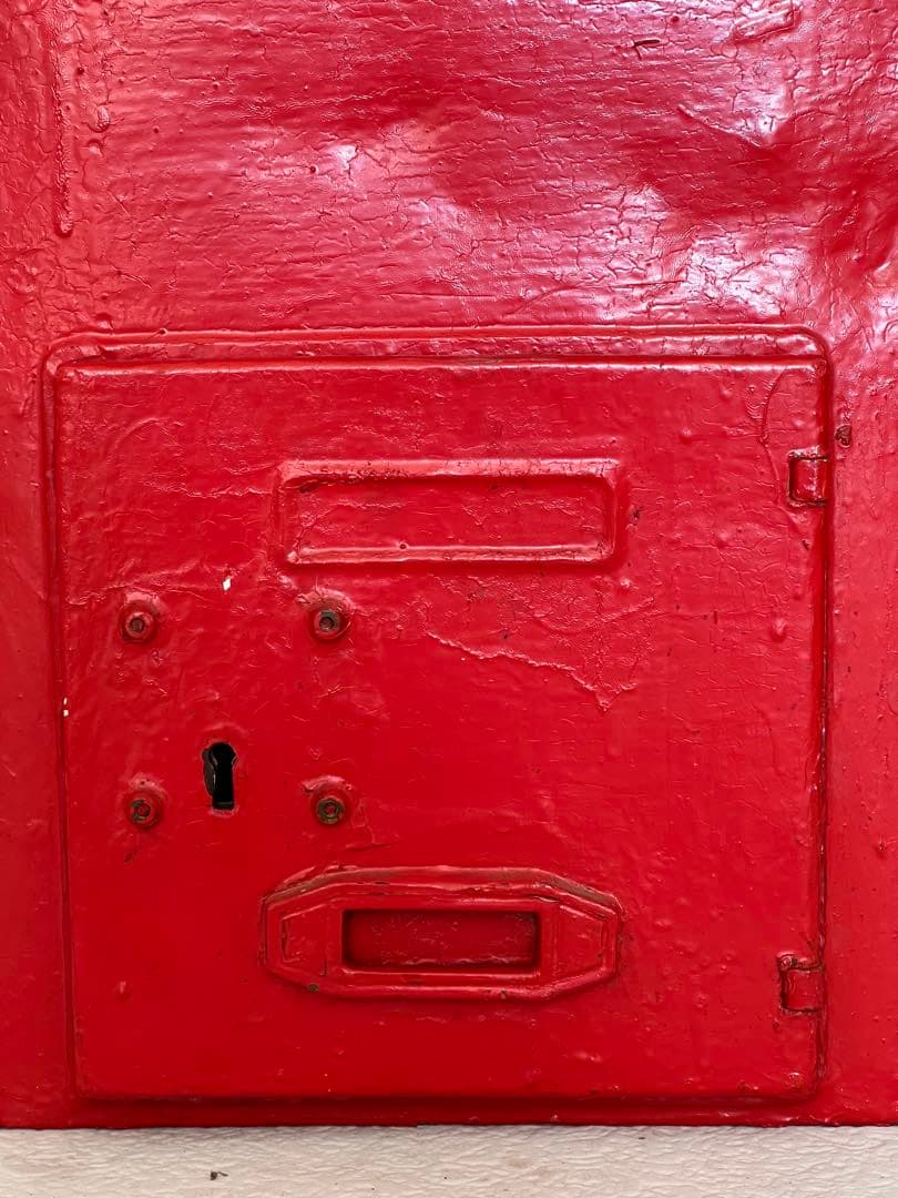 貴重 鍵付き使用可能　郵便ポスト 郵便差出箱2号／昭和35年　】レトロ 新聞受け