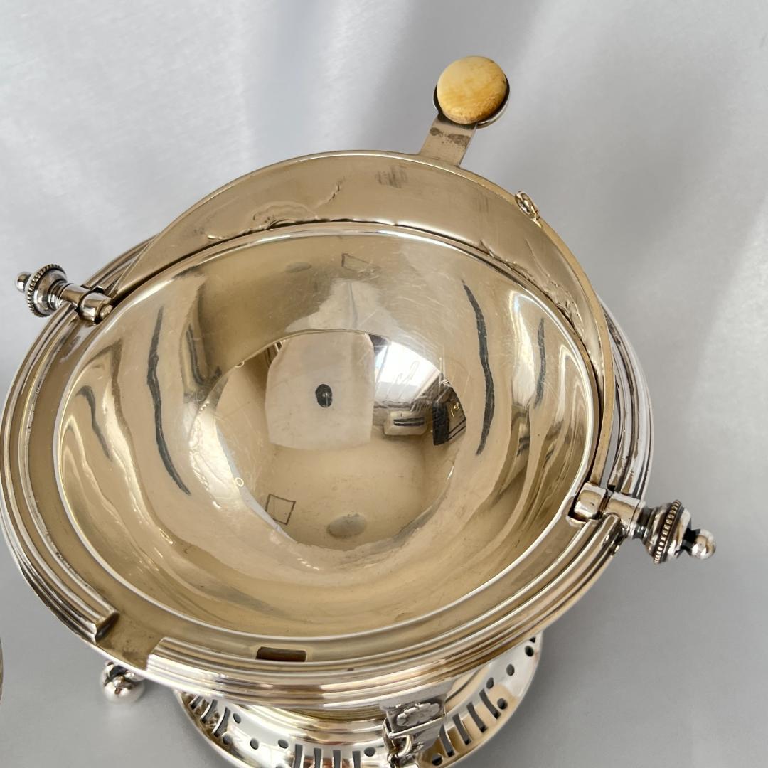 【英国 】ロールトップのエッグコドラー【シルバープレート】ライナー