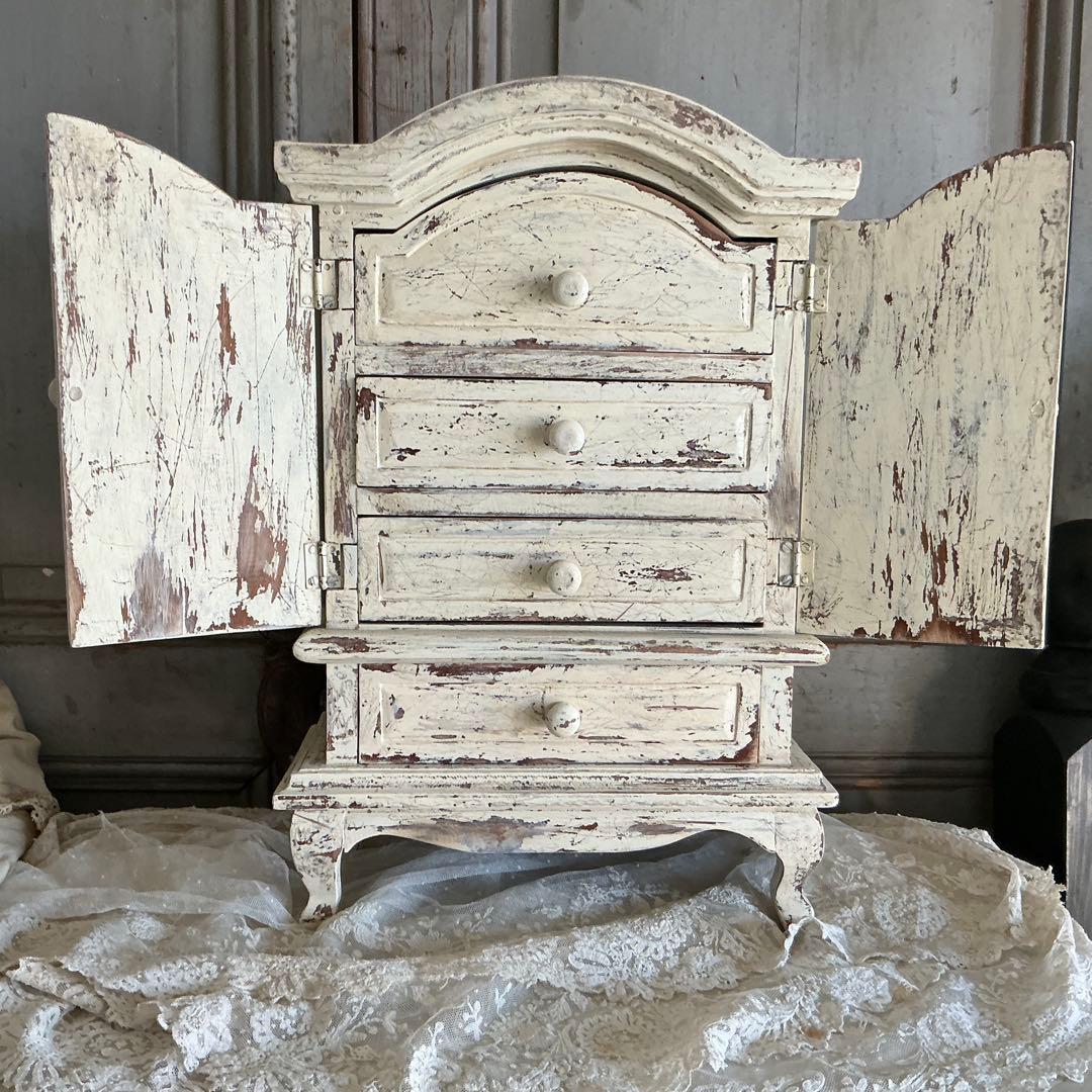 フランスアンティーク　ドール用　ドロワー　チェスト　ワードローブ　ジュエリー