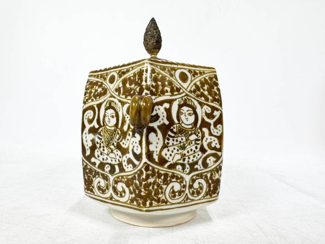 加藤卓男 ラスター彩　香炉　純銀製火屋　茶道具　骨董　古美術　美術品