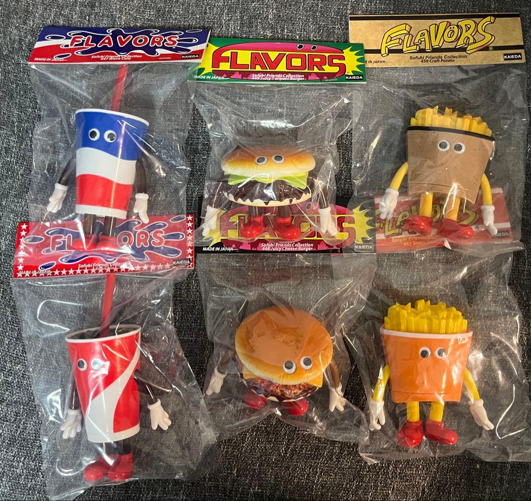 KAIEDAFLAVORSフレーバーズソフビ6点セット ハンバーガーポテトコーラ