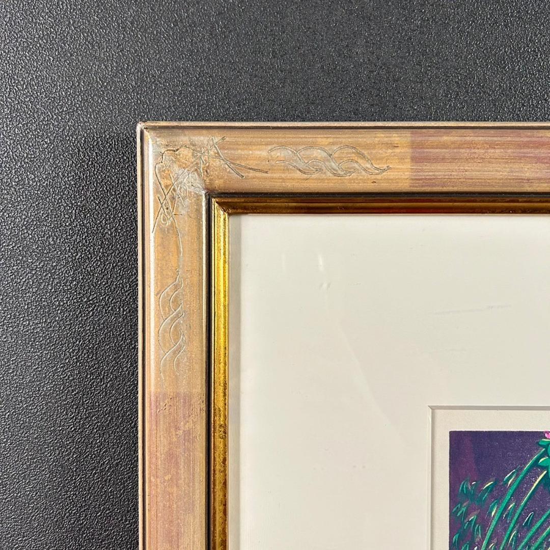 美品 牧野宗則「萩小袖」木版画 2000年制作 直筆サイン入り お洒落な額装