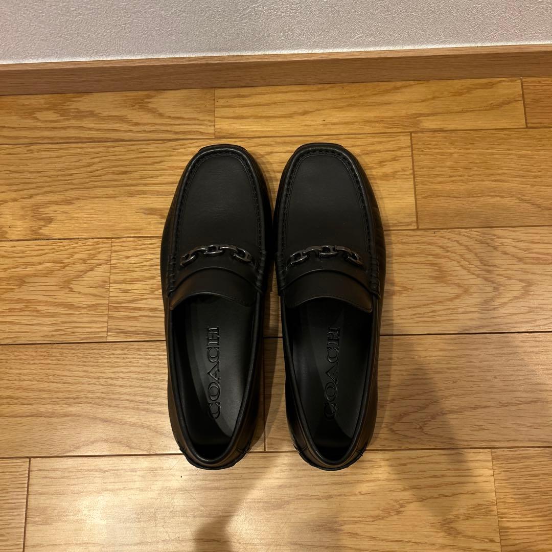 【タイムセール中】COACH 黒　デッキシューズ