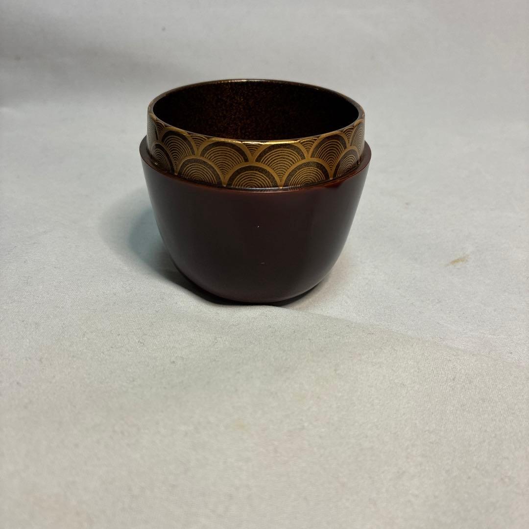 茶道具 村雨蒔絵　溜塗大棗　内側　塩釜　中古品