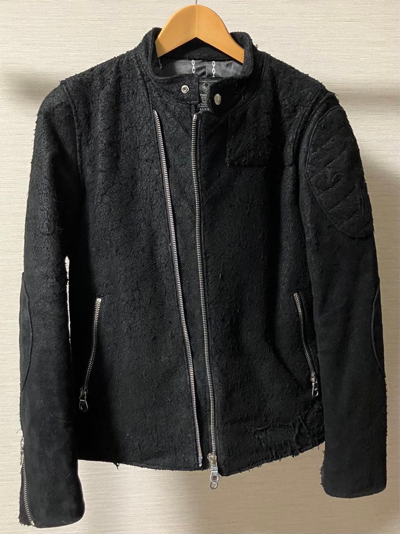 BACKBONEスエードシングルライダースジャケット北原哲夫バックボーンレザー