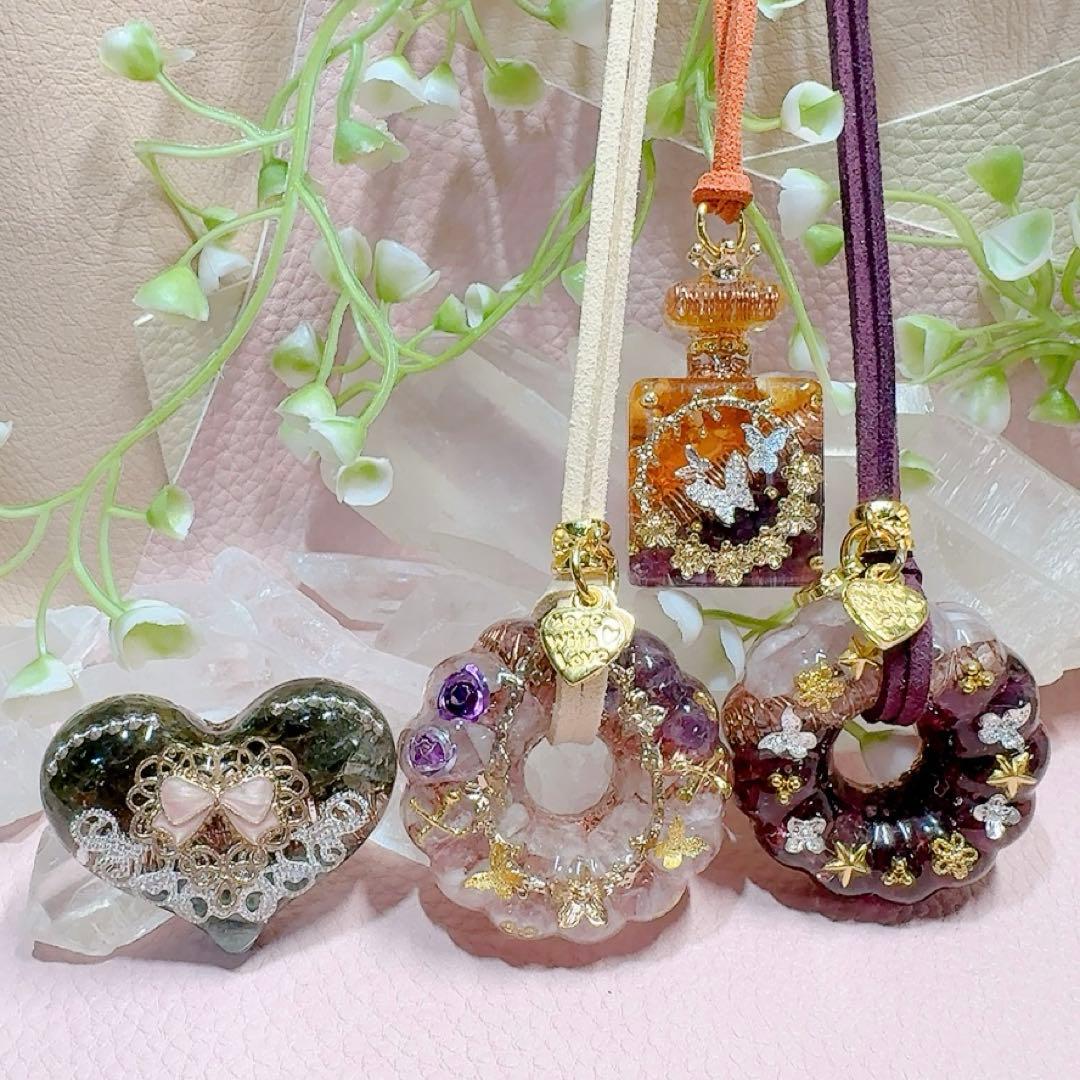 癒しのオルゴナイト❤️ラベンダー翡翠＋アメジストのフレンチクルーラー♡