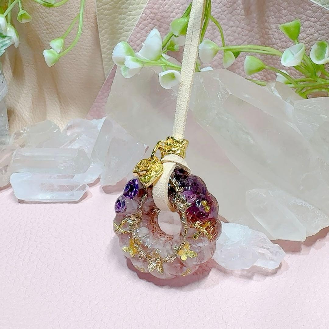 癒しのオルゴナイト❤️ラベンダー翡翠＋アメジストのフレンチクルーラー♡