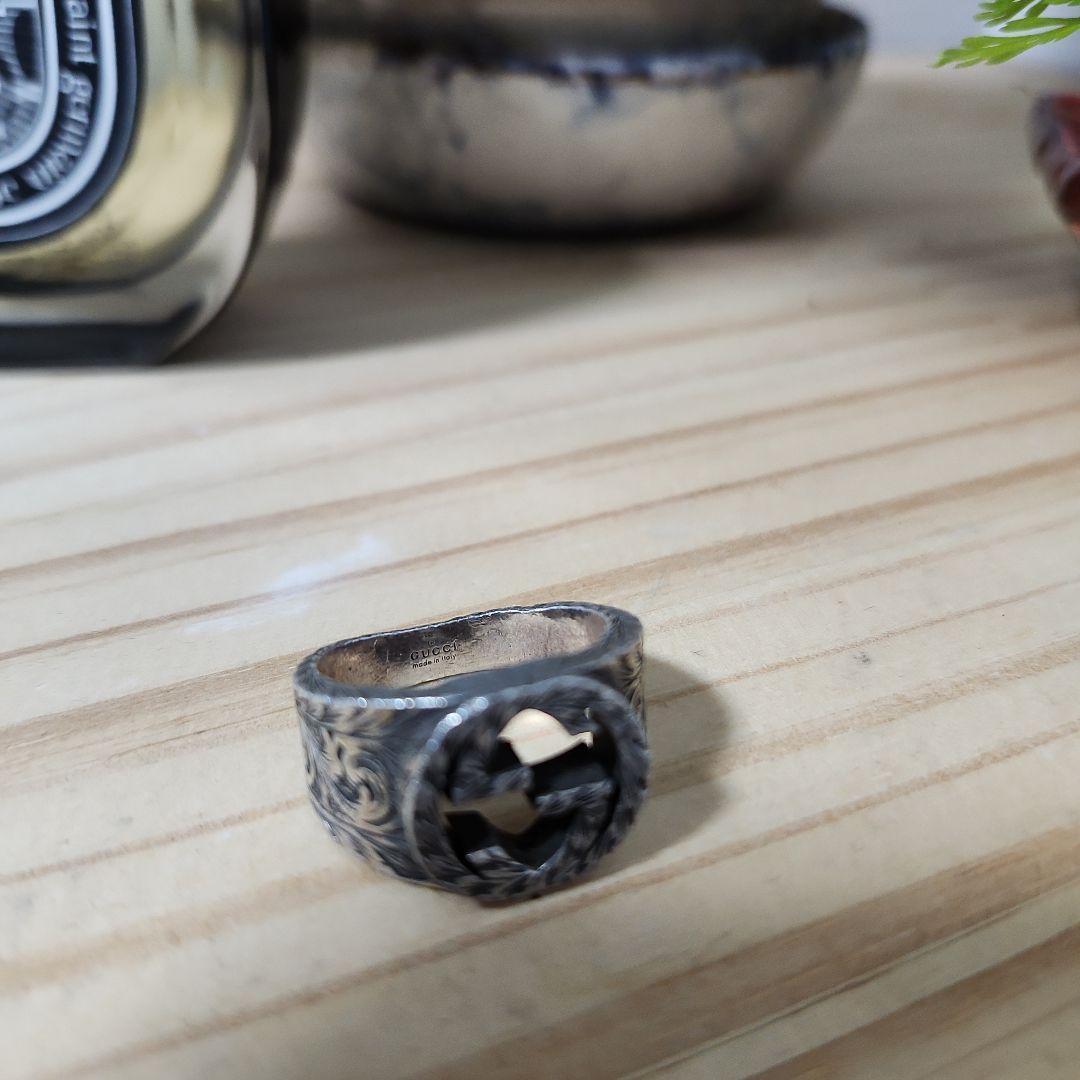 定価51700円 GUCCI リング　アラベスク　インターロッキング　シルバー