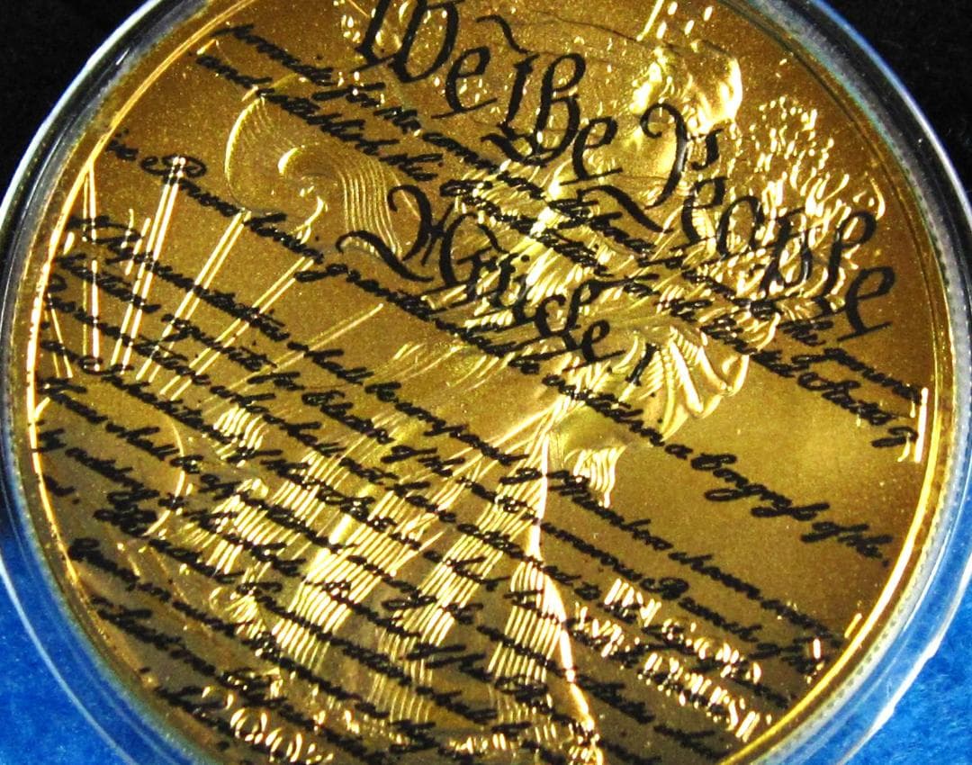 ０３年　カラー　アメリカンシルバーイーグル　１オンス銀貨　アメリカ合衆国憲法記念