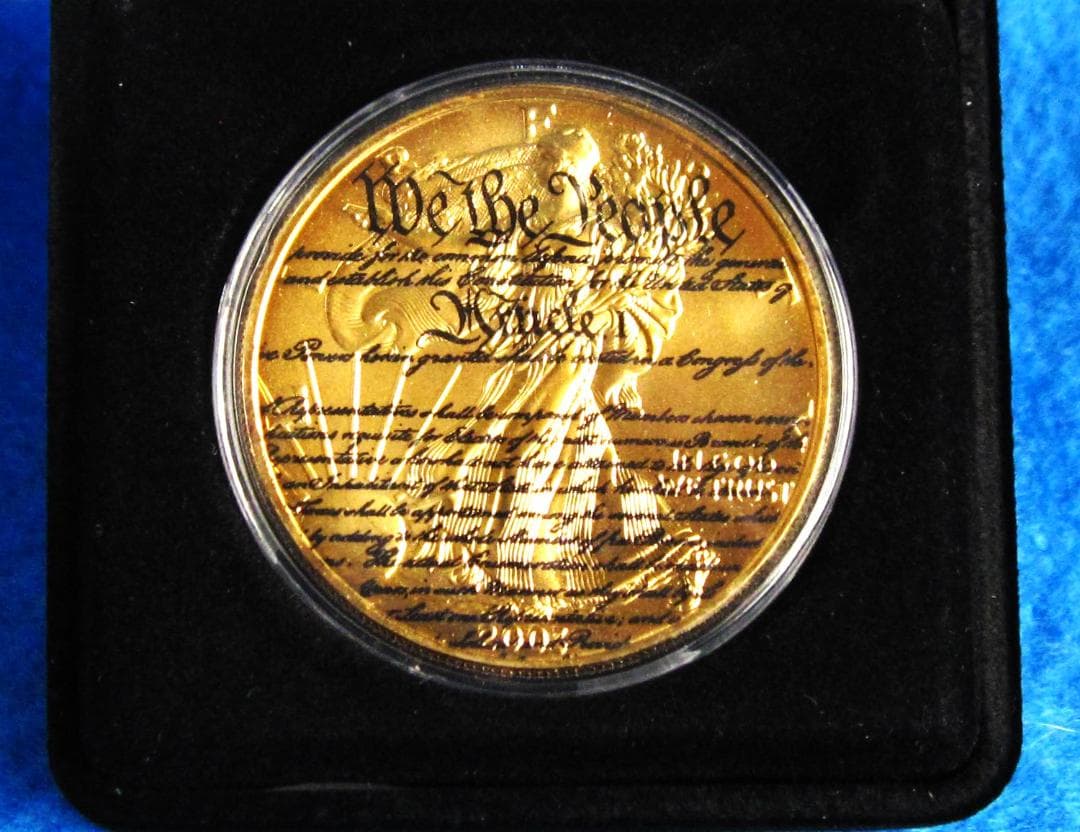 ０３年　カラー　アメリカンシルバーイーグル　１オンス銀貨　アメリカ合衆国憲法記念