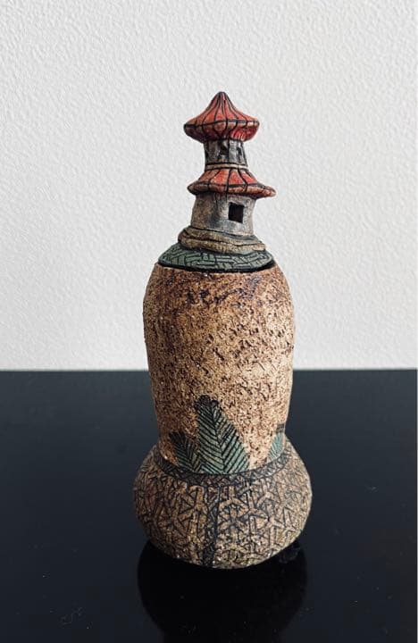 脇山さとみ　オブジェ　花器　「塔」　茶道具