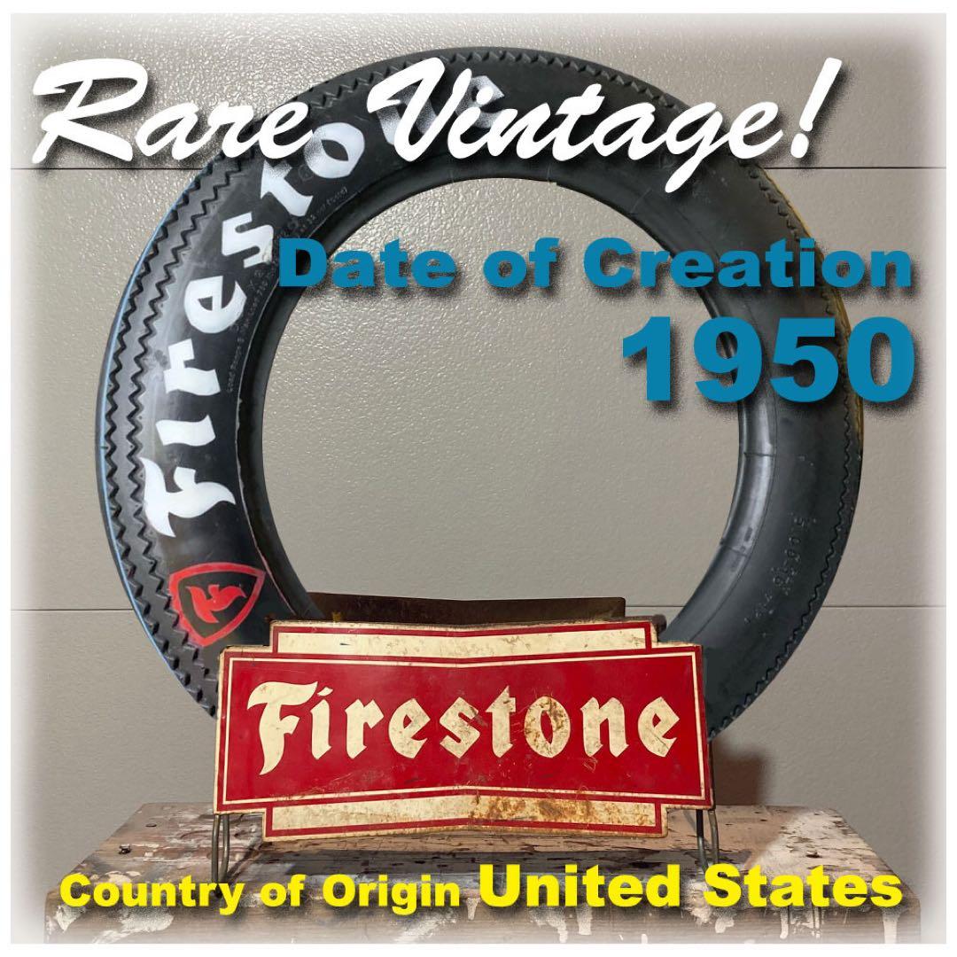 アンティーク雑貨 Vintage 1950s Firestone Tire Sign Stand