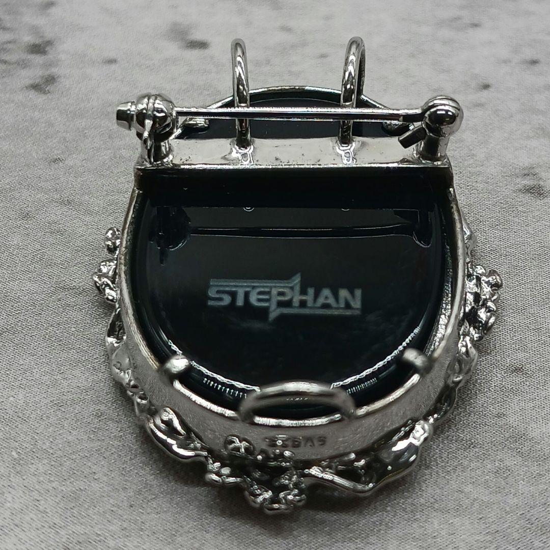 未使用級✨ ストーン カメオ ブローチ チョーカー 2WAY SV925 ブルー