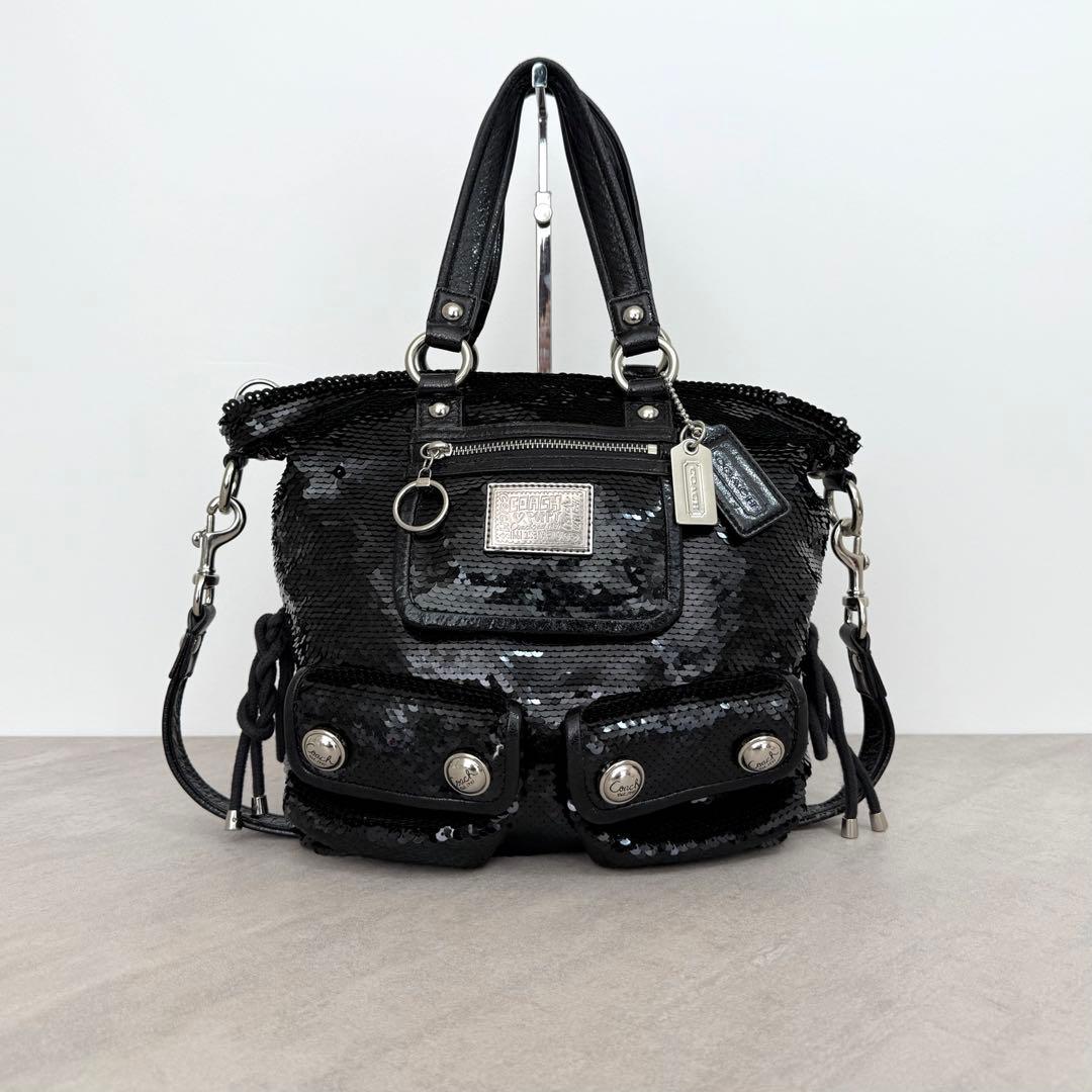 バッグ Coach Poppy Sequin Spotlight 2way Bag