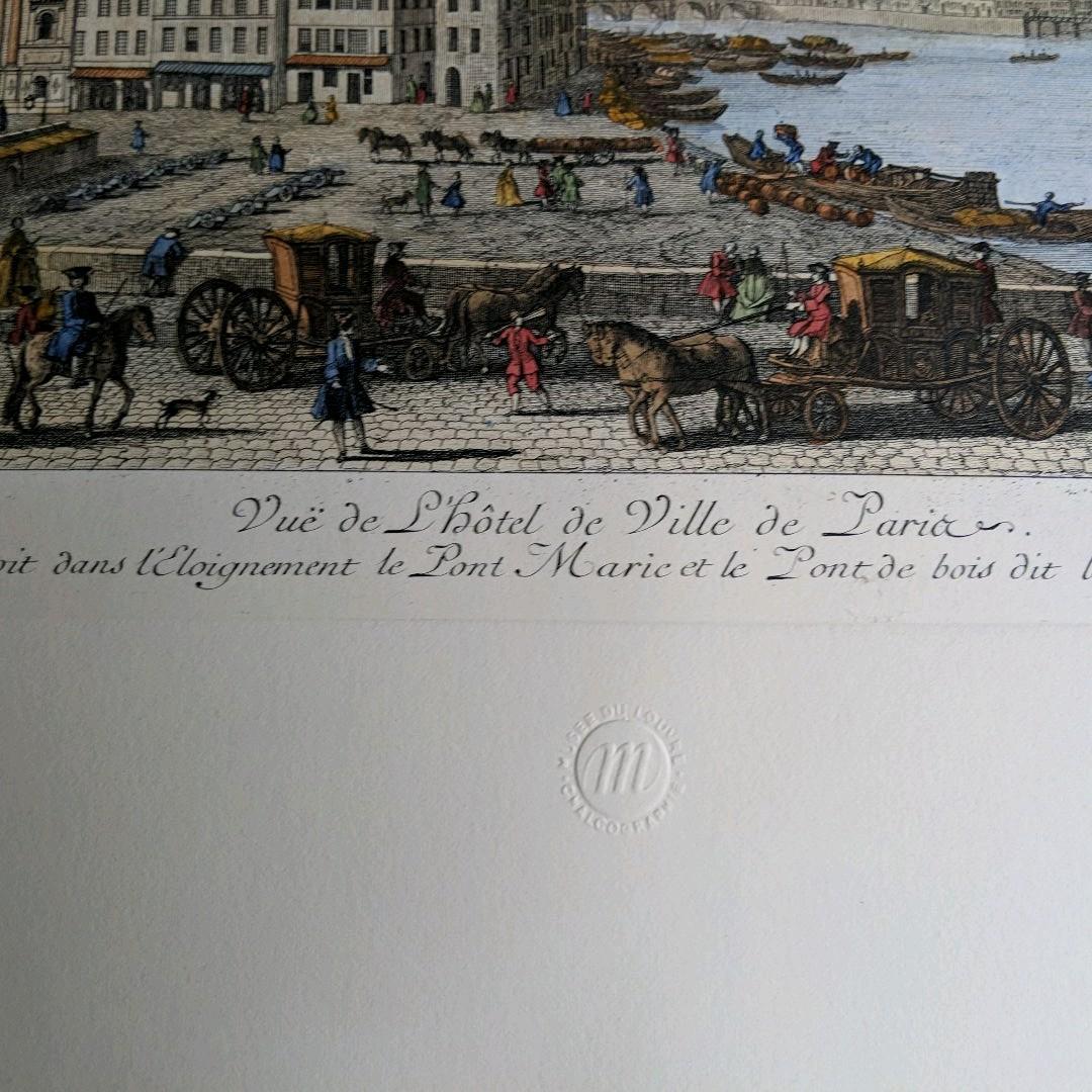 ルーブル美術館で購入 真正リトグラフ（版画）　パリ市庁舎