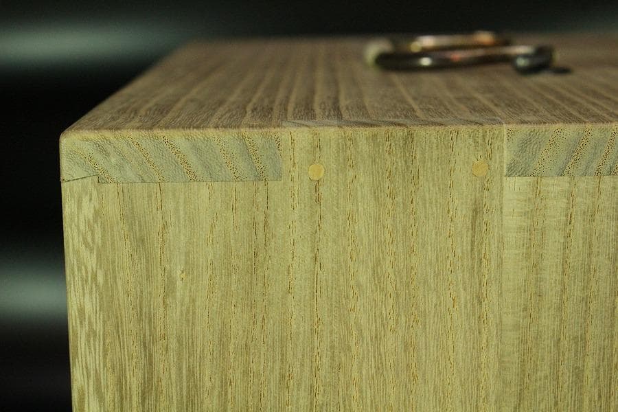 煎茶 銘木 寄せ木 茶箱 器局 指物師 暲尚斎 古希作 共箱(K-YC503)