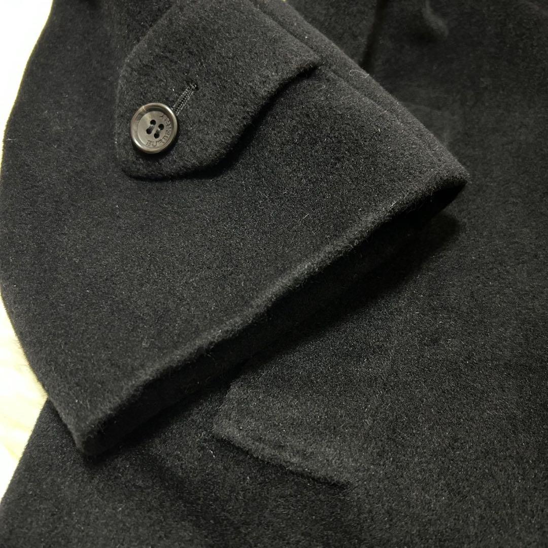 【美品3X/L】バーバリーロンドン チェスターコート アンゴラ混 Aライン 黒