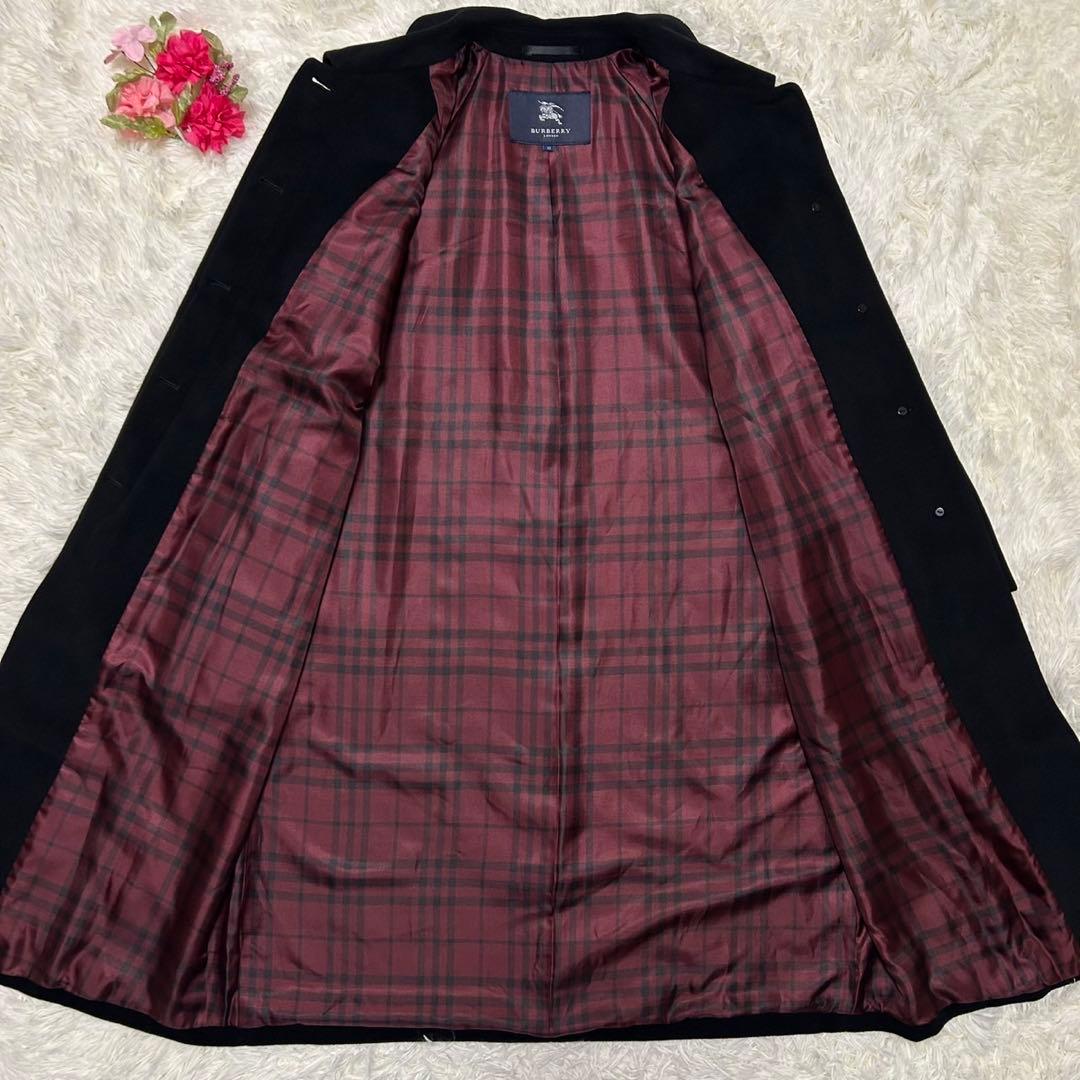 【美品3X/L】バーバリーロンドン チェスターコート アンゴラ混 Aライン 黒