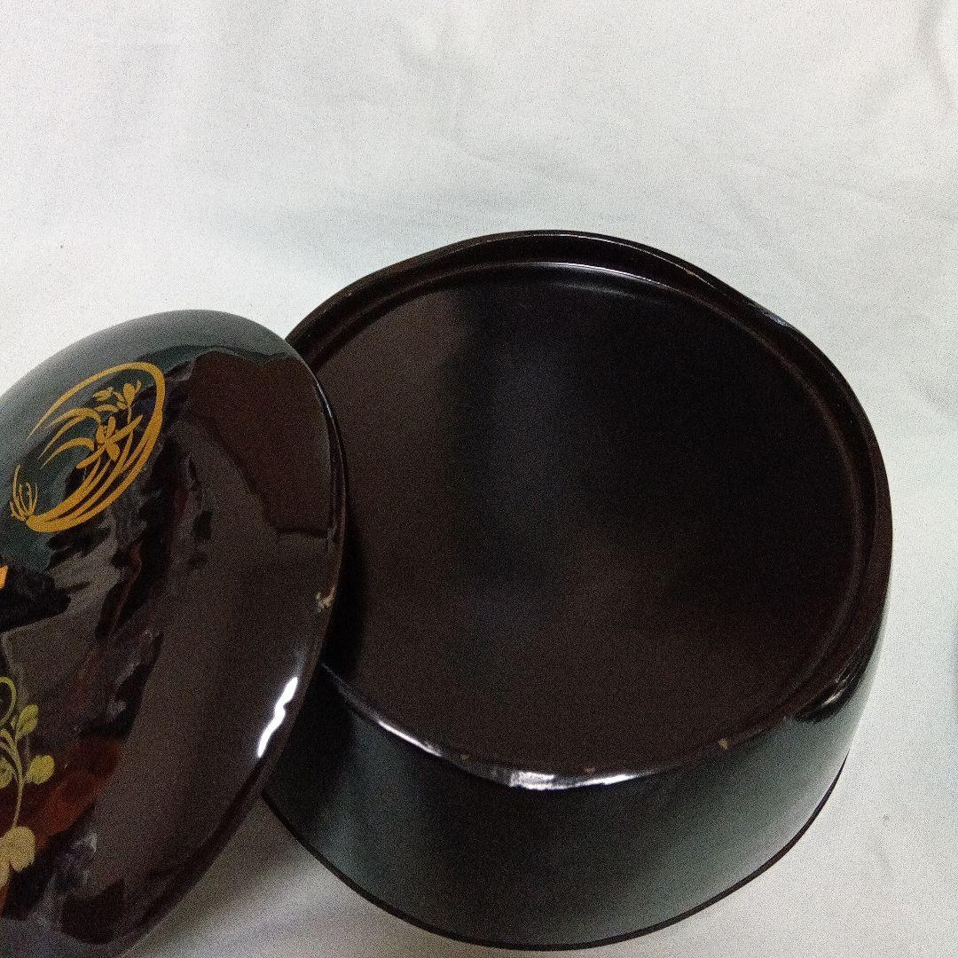 昭和レトロ 漆塗り 菓子器＆銘々皿５枚セット