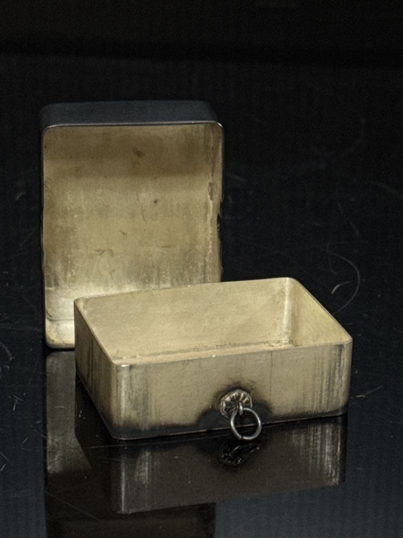 純銀 家紋入 ボンボニエール 箱 約わ46.4g