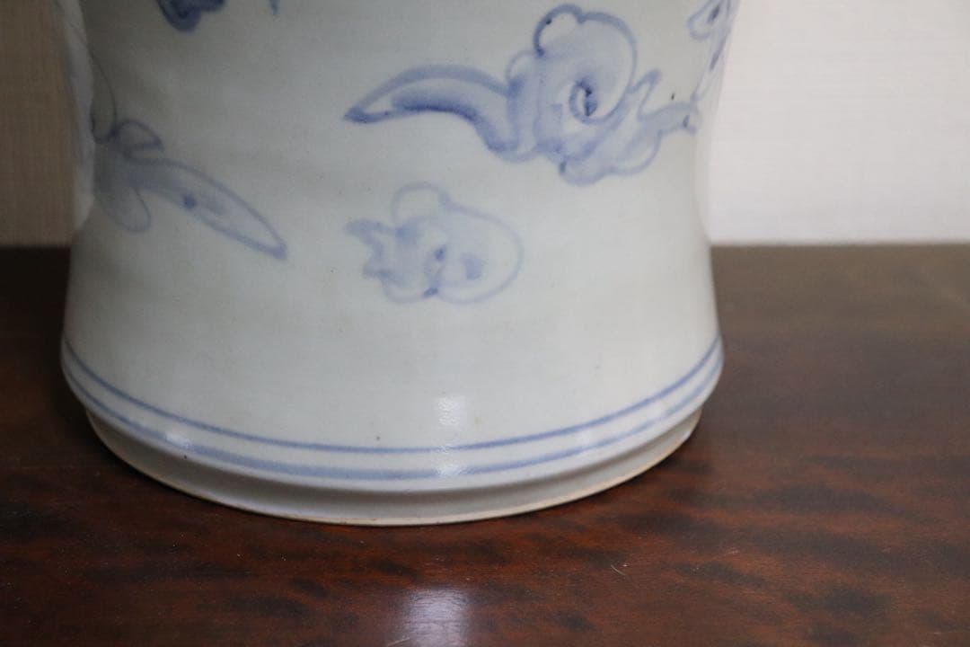 朝鮮　染付　龍紋大瓶　辺山　李朝龍紋大瓶うつし　送料込み250713