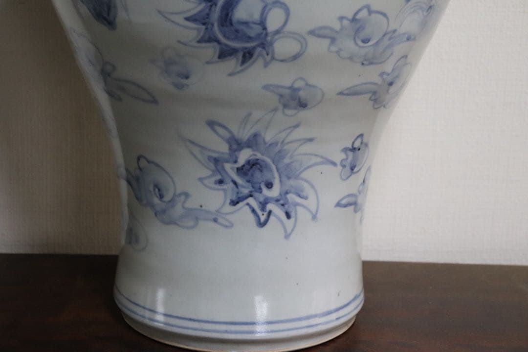 朝鮮　染付　龍紋大瓶　辺山　李朝龍紋大瓶うつし　送料込み250713