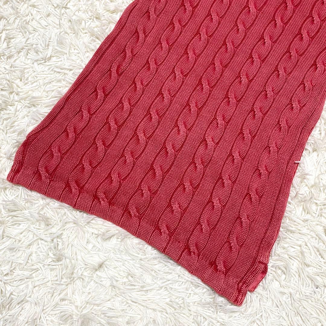 未使用級 ラルフローレン 現行 ケーブルニット ポロシャツ M ウォッシュ加工