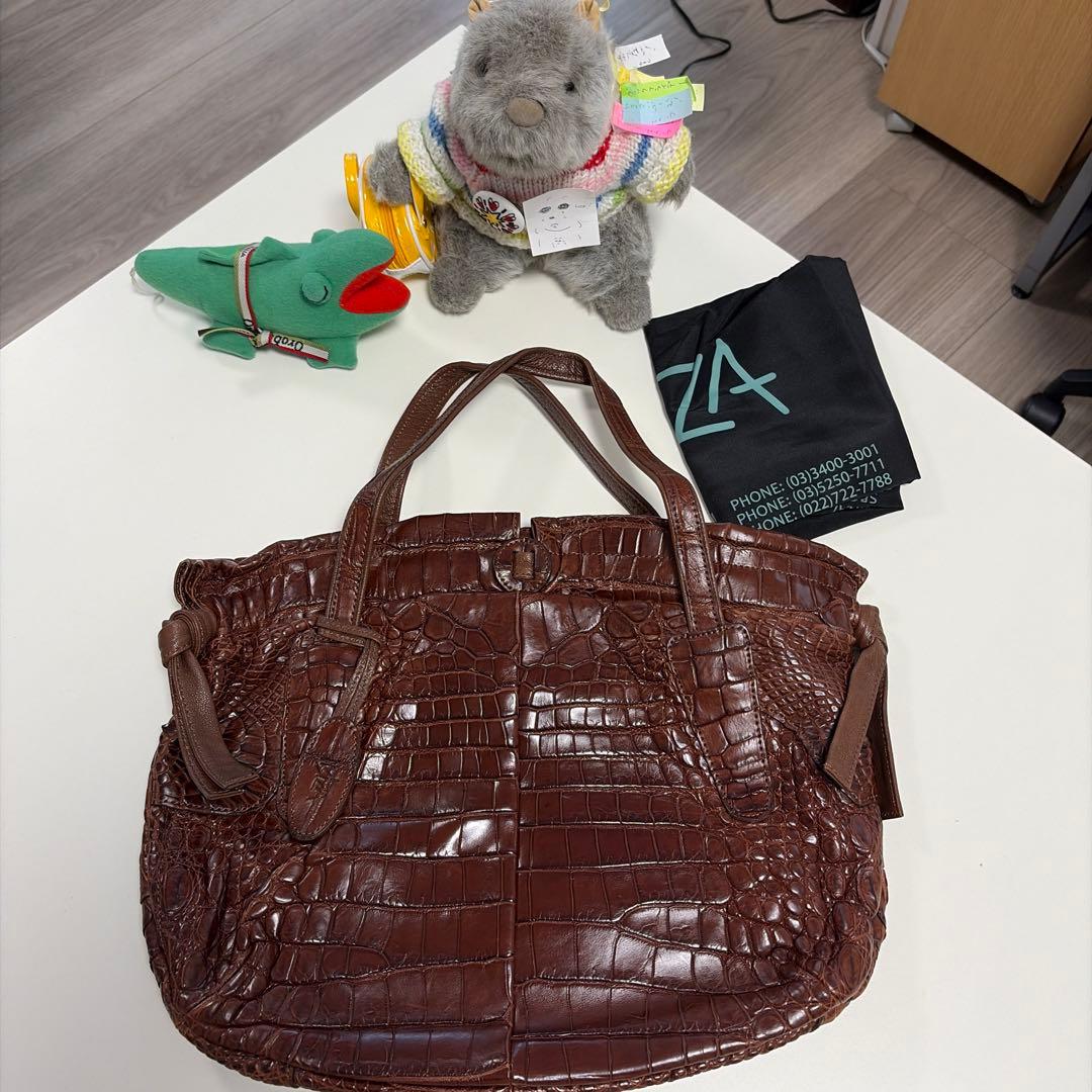 IBIZA ブラウン　ワニ革 ハンドバッグ　美品！