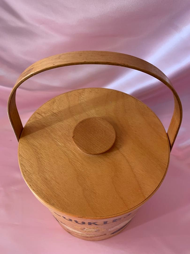 ビンテージ　木製　クッキージャー　ビスケット　レトロ　アンティーク　キャニスター