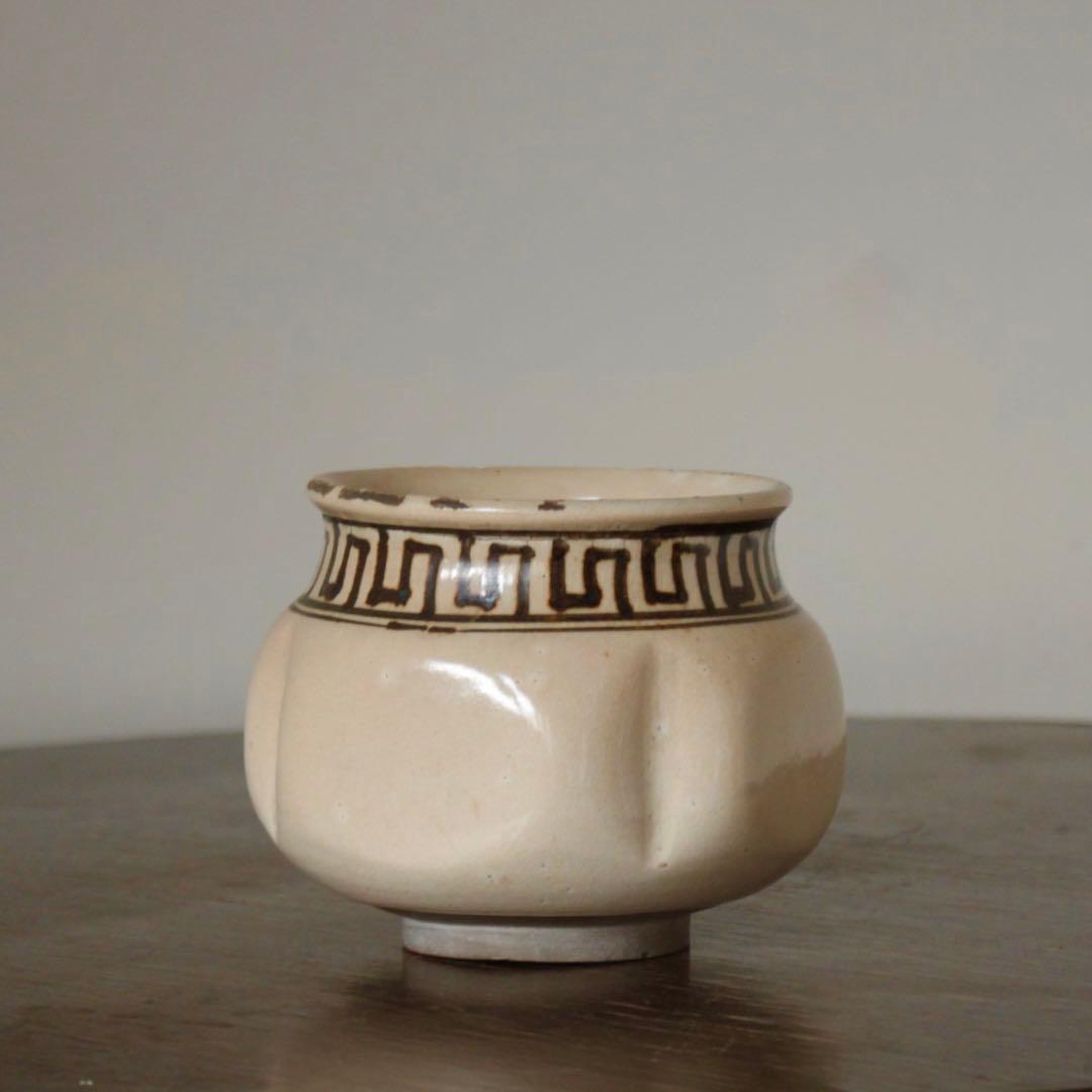 白地鉄絵 阿古陀形 火入れ 茶碗 古美術 古道具 アンティーク