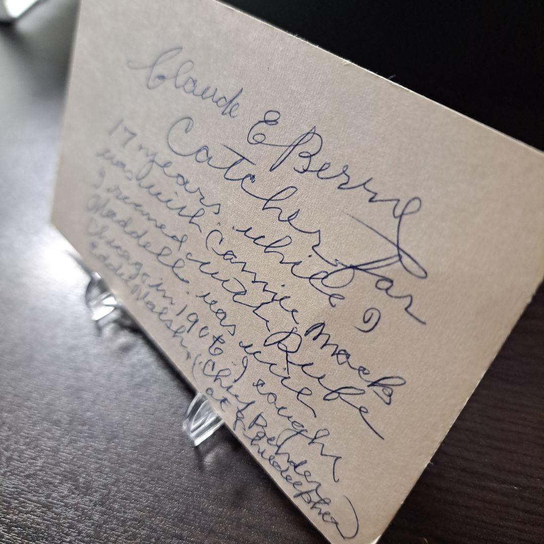 クラウド・ベリー　直筆サイン　メッセージ・カード　MLB 歴史