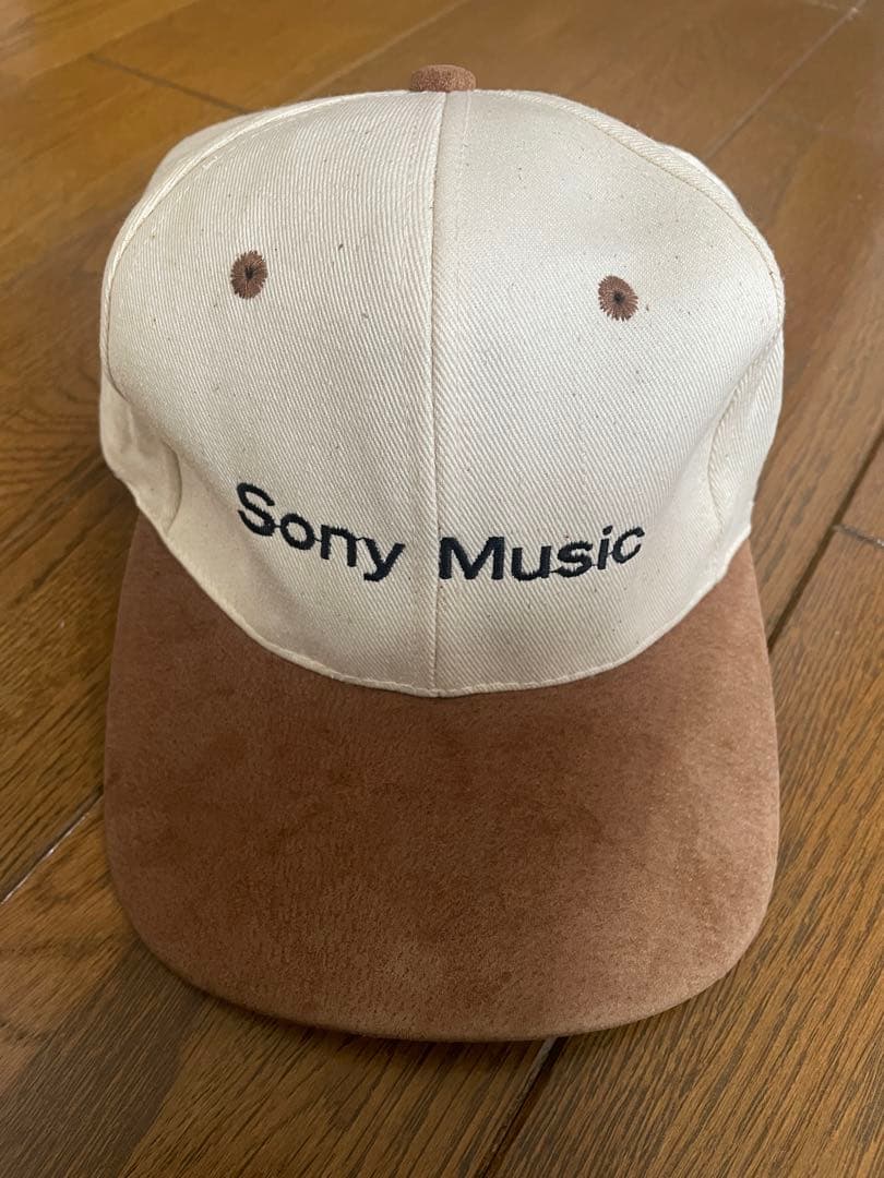m.stockビンテージ　SONY MUSIC 生成り　キャップ